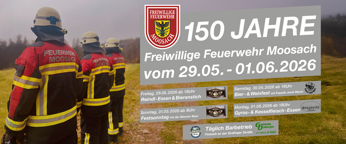 Festprogramm 150 Jahre Feuerwehr Moosach